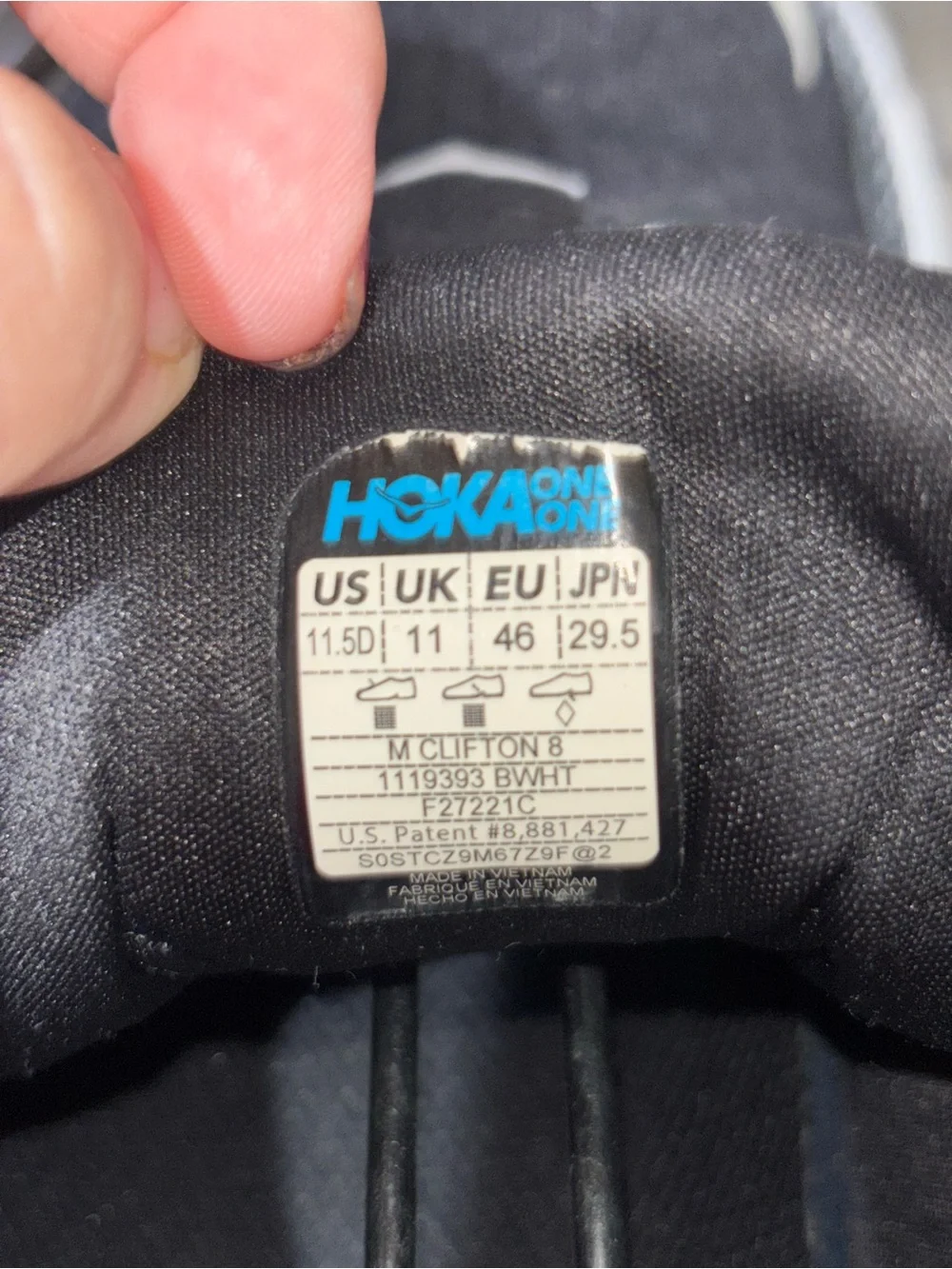 Hoka One One Clifton 8 Men's SZ 11.5D - Picture 9 of 11